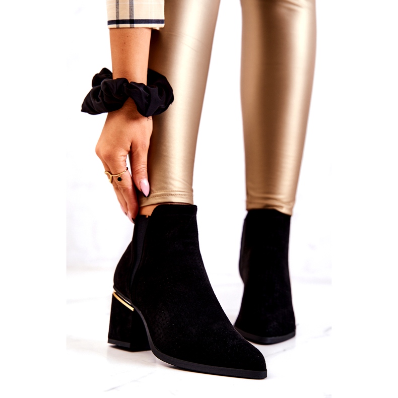 PS1 Durchbrochene Cowboystiefel aus schwarzem Helloni-Wildleder 2