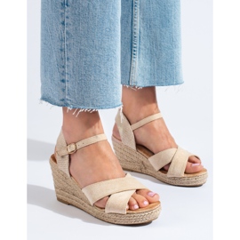 Espadrille-Keilsandalen für Damen in Beige von Shelovet 1