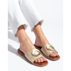 Elegante goldene Shelovet-Flip-Flops 1